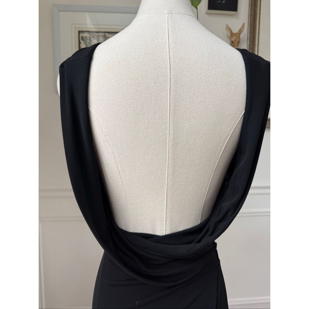 Diane Von Furstenberg Wrap Dress Open Draped Back Cowl Neck 4 6 S - Picture 3 of 10